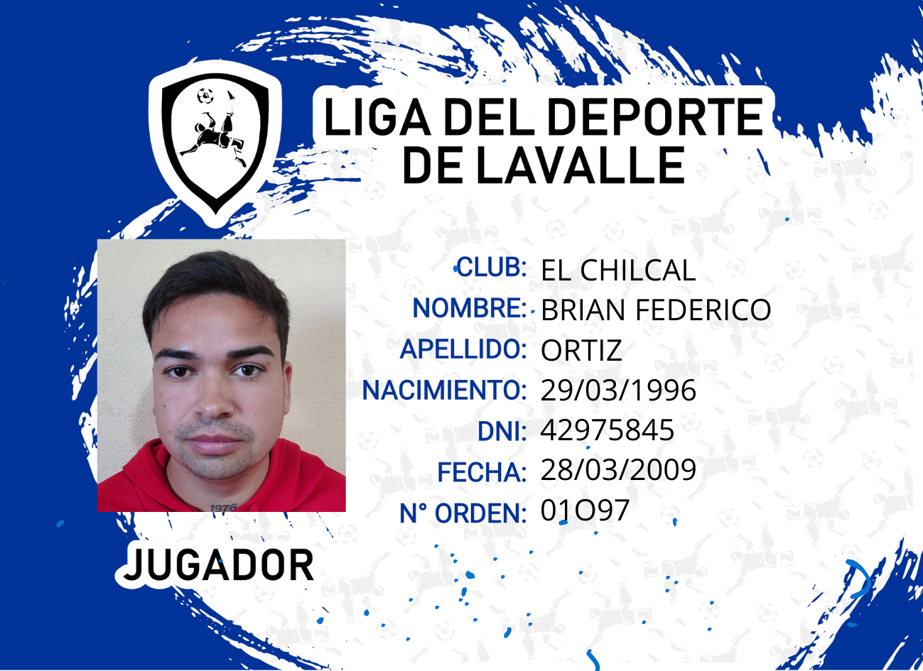 Foto carnet ORTIZ BRIAN FEDERICO