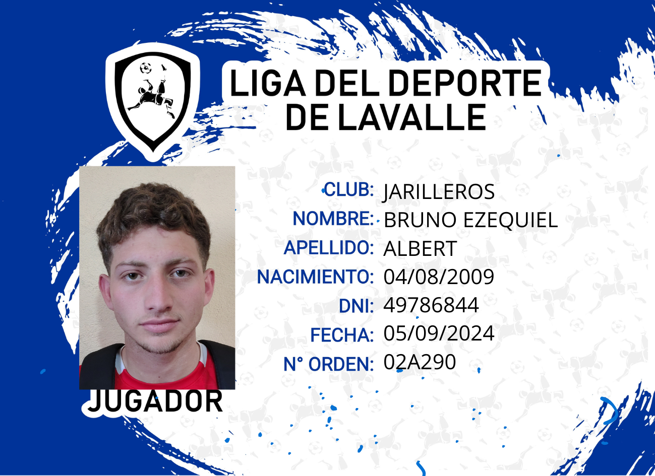 Foto carnet ALBERT BRUNO EZEQUIEL 