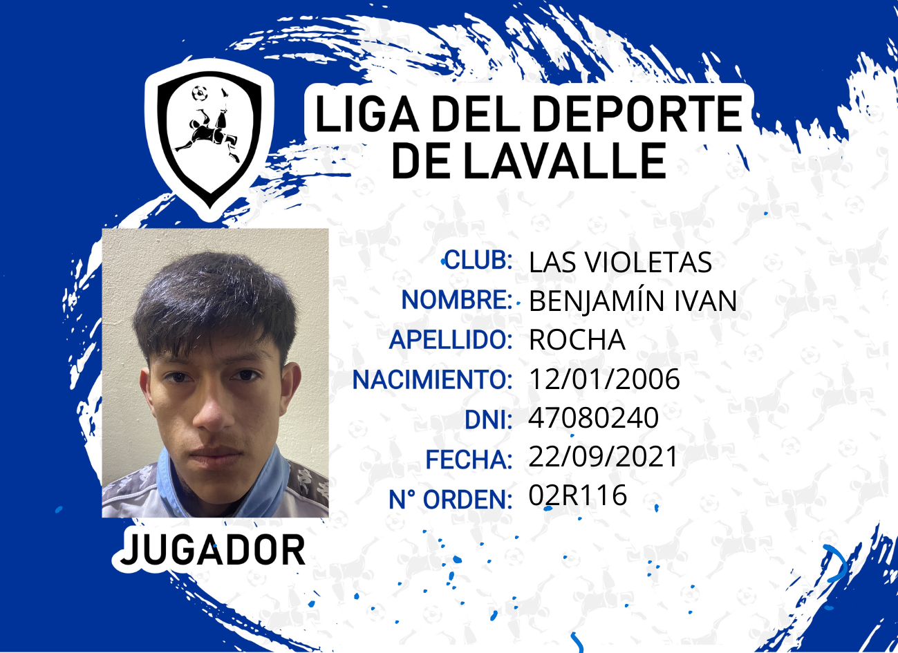 Foto carnet ROCHA, BENJAMIN IVAN