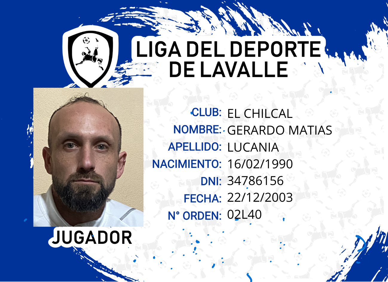 Foto carnet LUCANIA, GERARDO MATIAS
