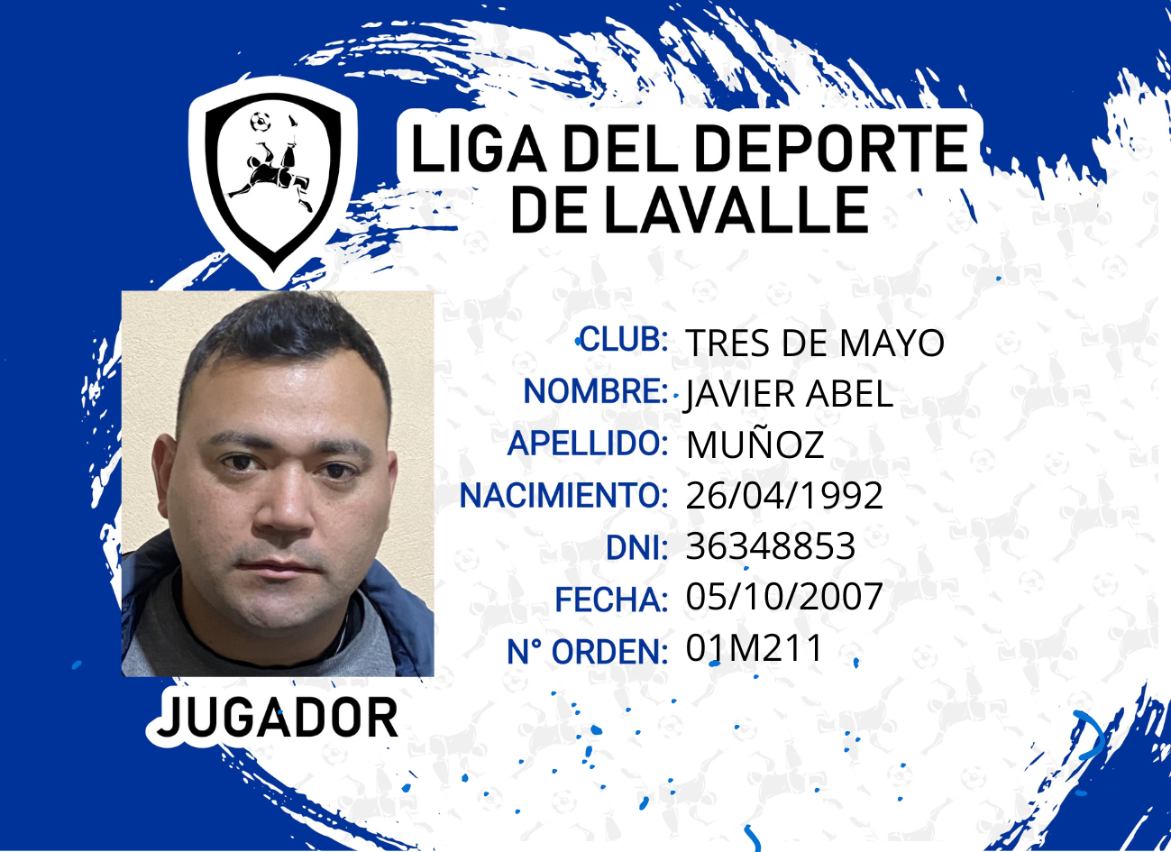 Foto carnet MUÑOZ, JAVIER ABEL