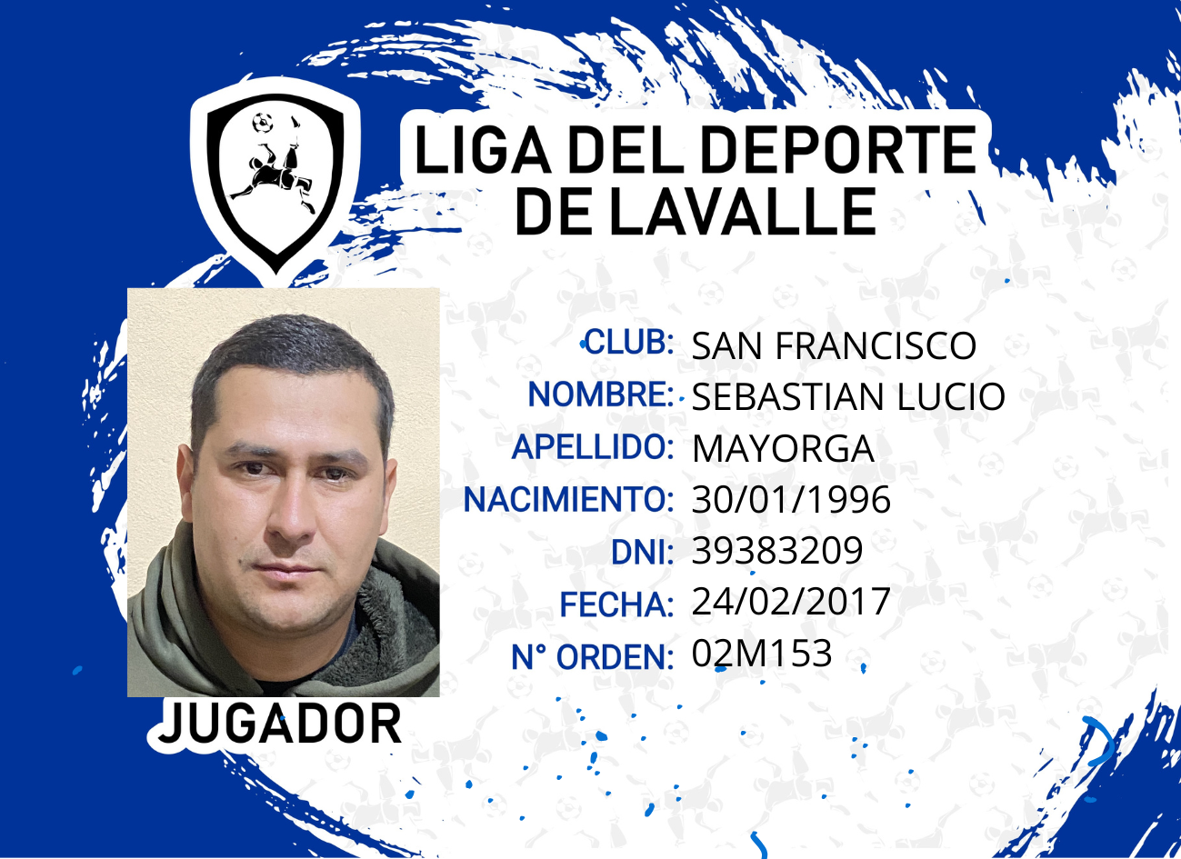 Foto carnet MAYORGA, SEBASTIAN LUCIO