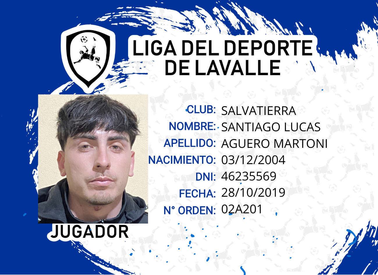 Foto carnet AGUERO MARTONI, SANTIAGO LUCAS