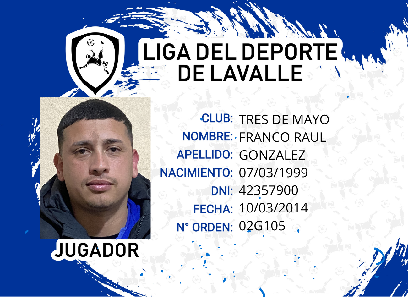 Foto carnet GONZALEZ, FRANCO RAUL