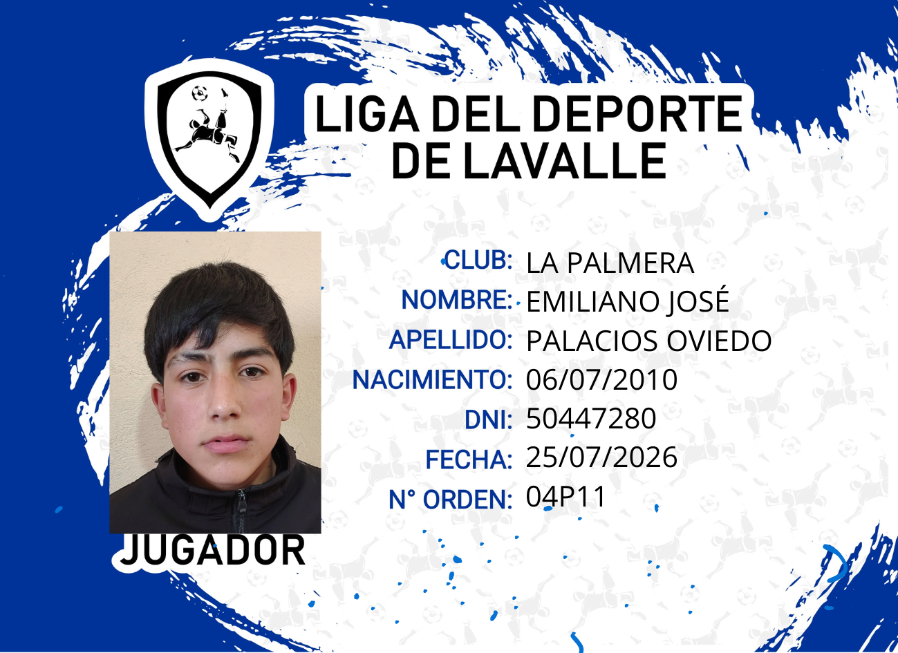 Foto carnet PALACIOS OVIEDO EMILIANO JOSE