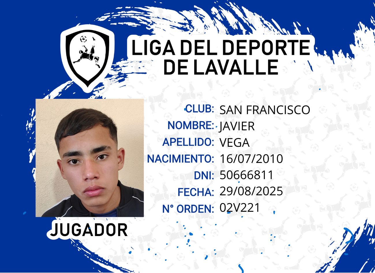 Foto carnet VEGA JAVIER 
