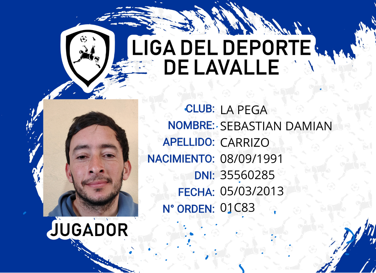 Foto carnet CARRIZO SEBASTIAN DAMIAN 
