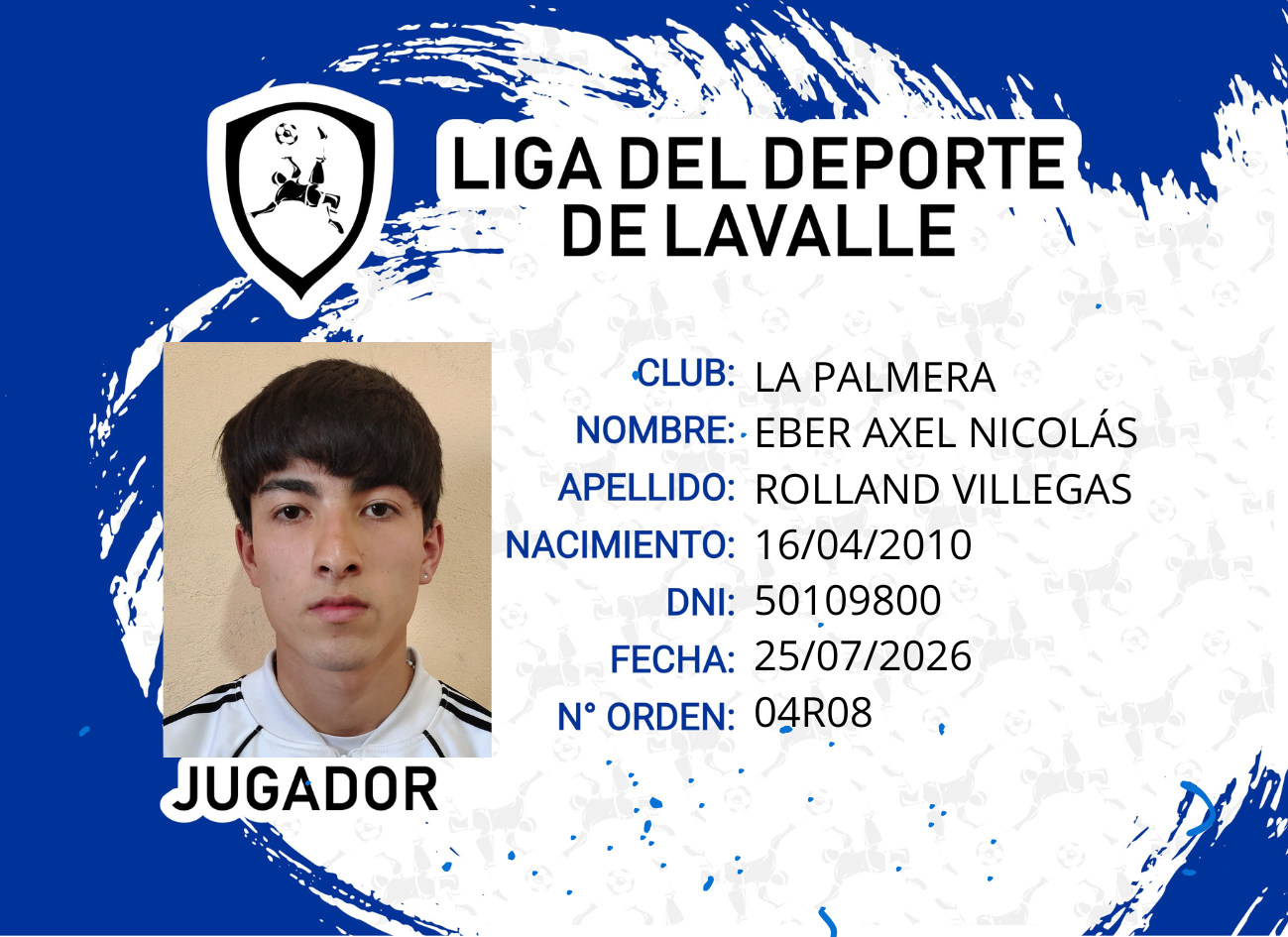 Foto carnet ROLLAND VILLEGAS EBER AXEL NICOLAS