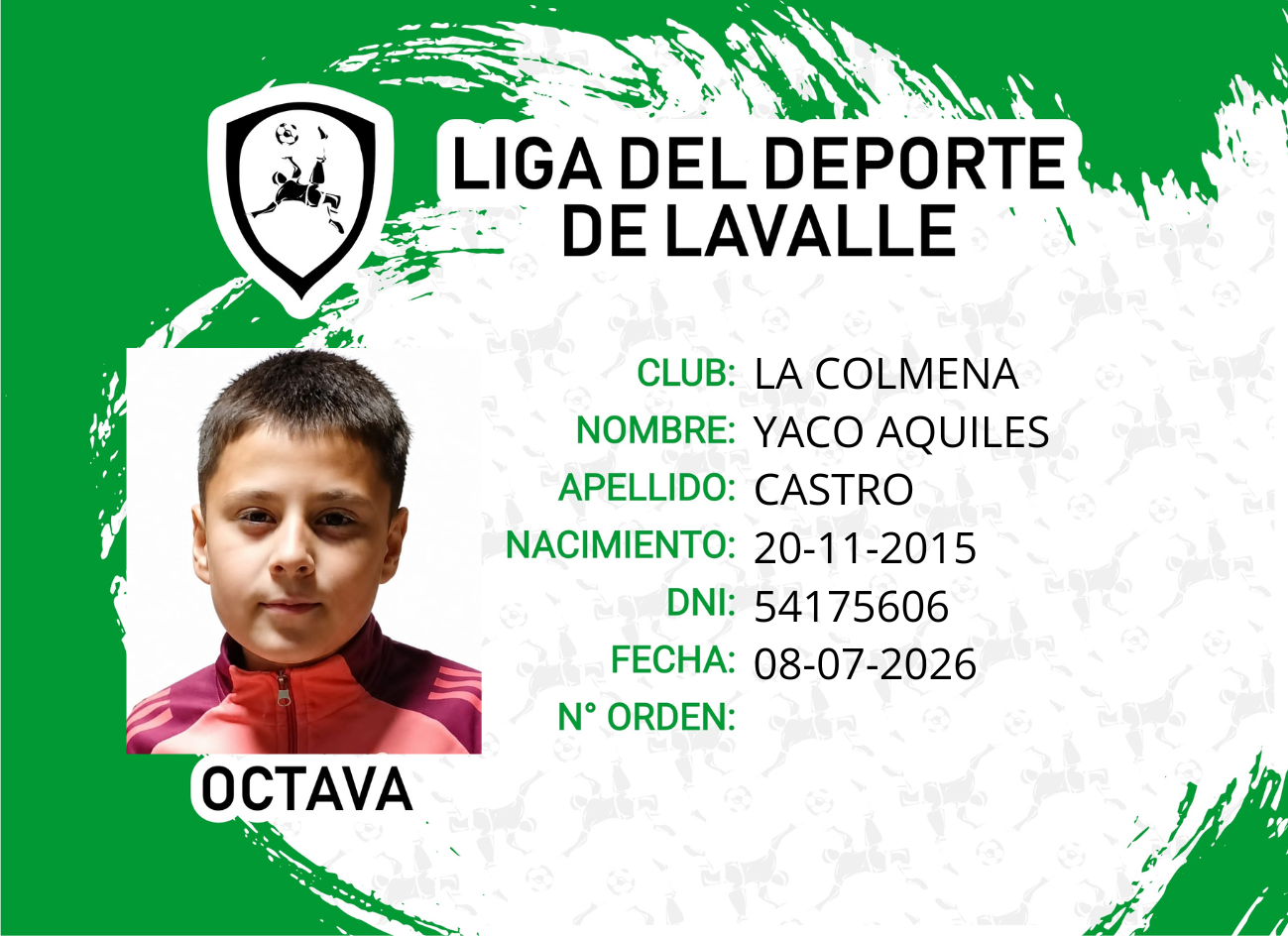 Foto carnet CASTRO YACO AQUILES
