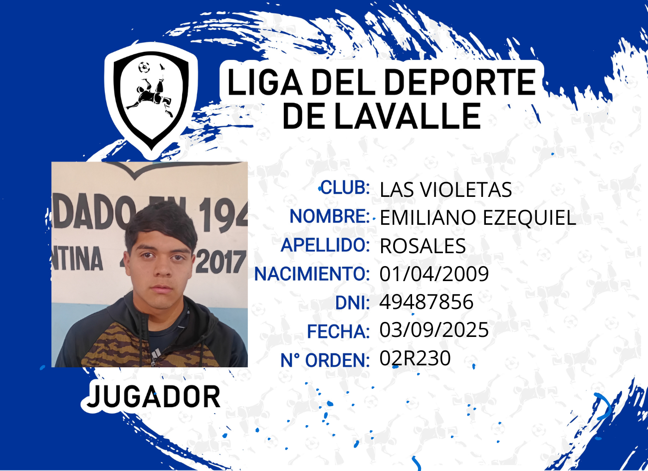 Foto carnet ROSALES EMILIANO EZEQUIEL