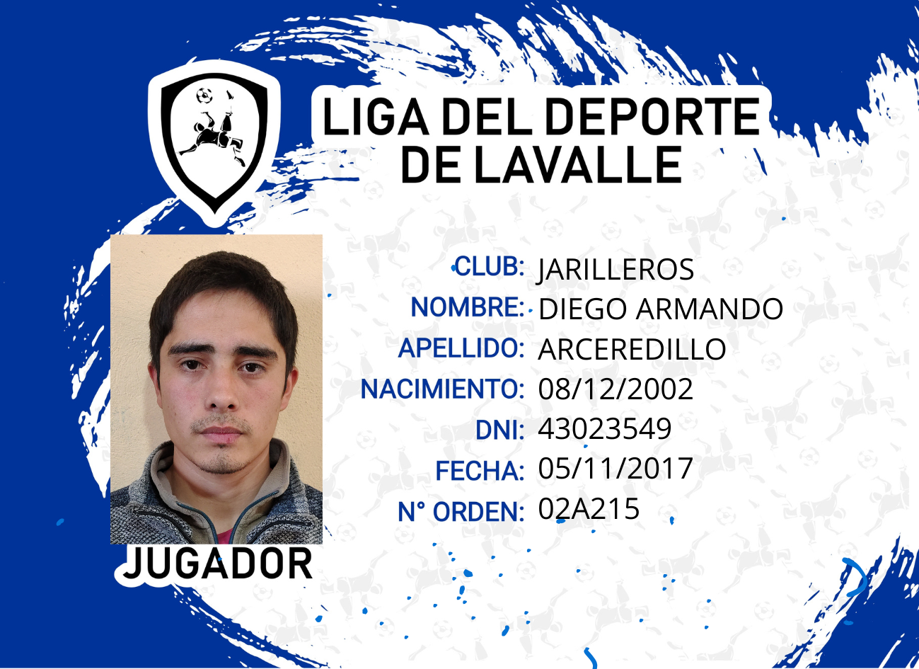 Foto carnet ARCEREDILLO DIEGO ARMANDO