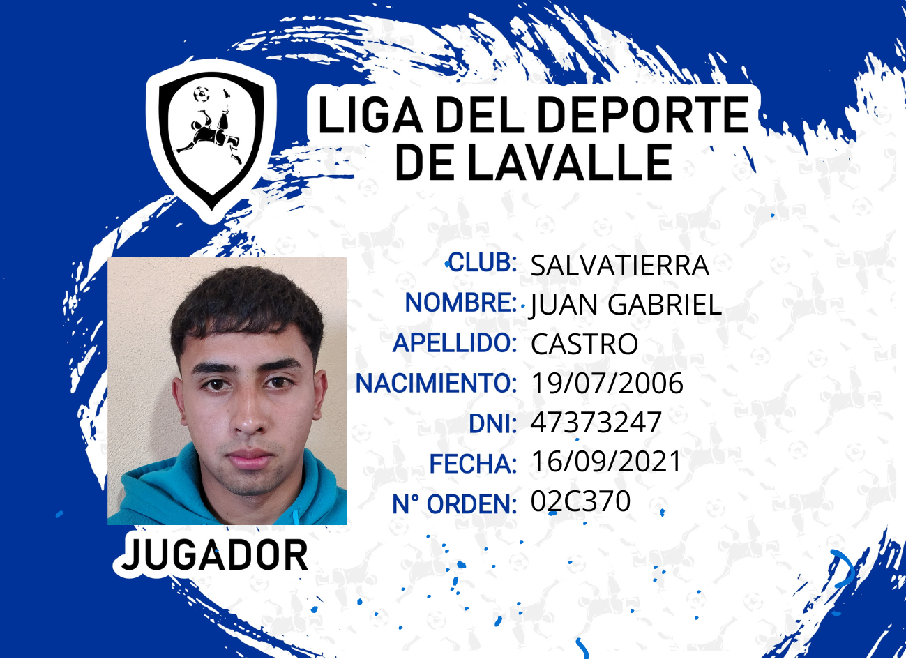 Foto carnet CASTRO JUAN GABRIEL 