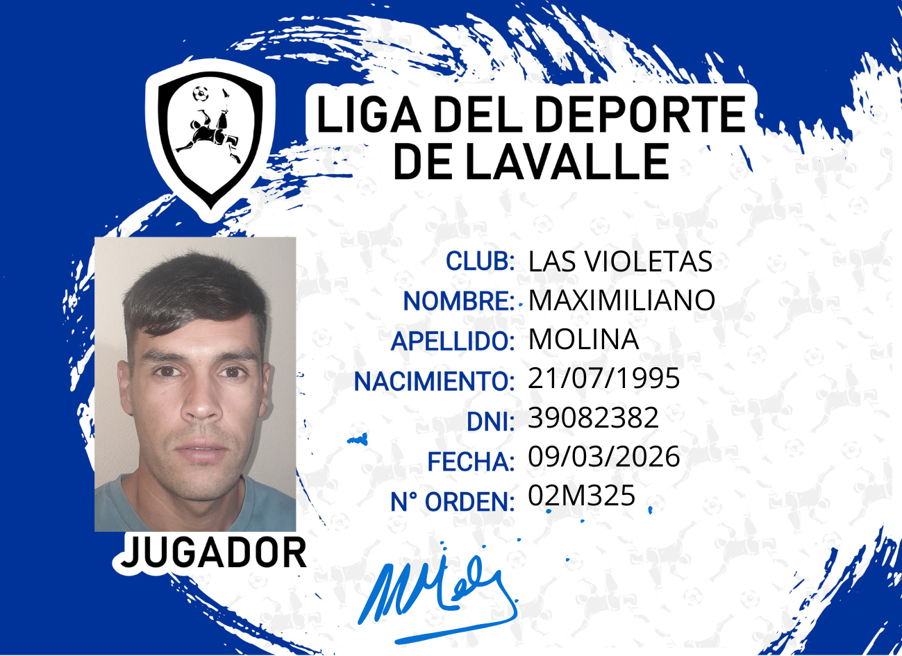 Foto carnet Molina Maximiliano