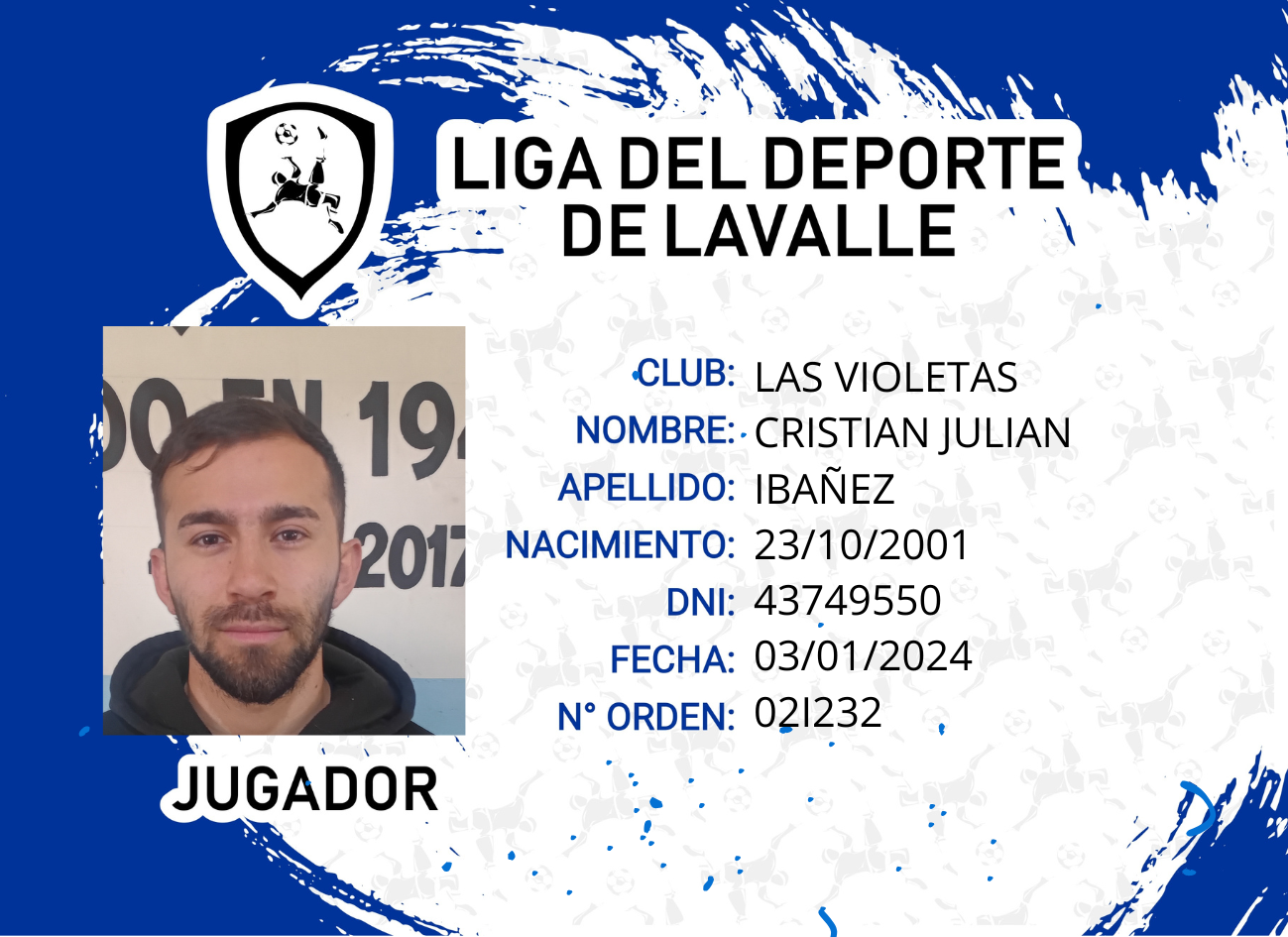 Foto carnet IBAÑEZ CRISTIAN JULIAN 