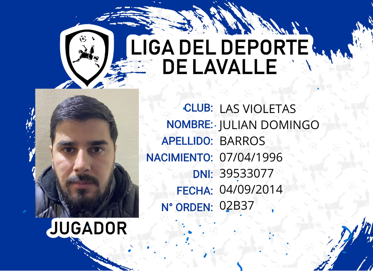 Foto carnet BARROS, JULIAN DOMINGO