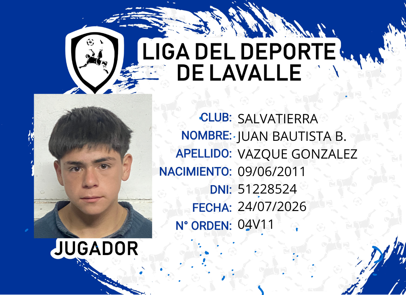 Foto carnet VAZQUEZ GONZALEZ JUAN BAUTISTA