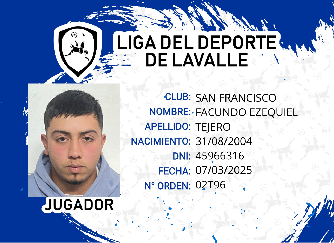 Foto carnet TEJERO FACUNDO EZEQUIEL 