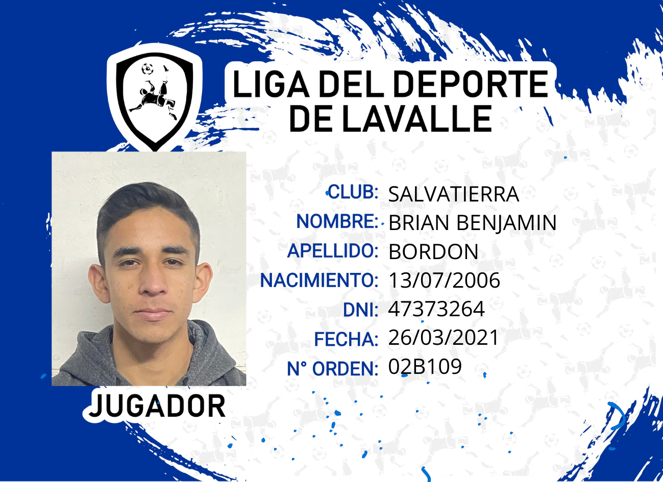 Foto carnet BORDON BRIAN BENJAMIN