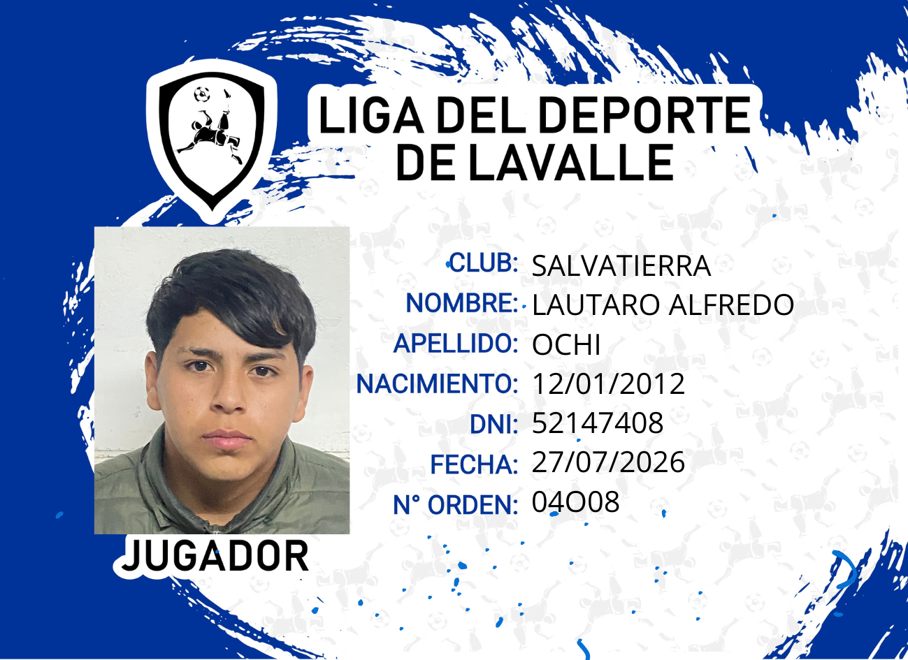 Foto carnet OCHI LAUTARO ALFREDO