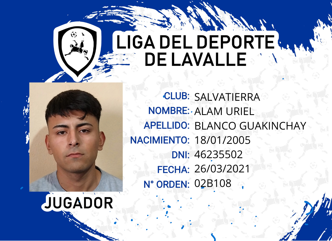 Foto carnet BLANCO ALAM URIEL