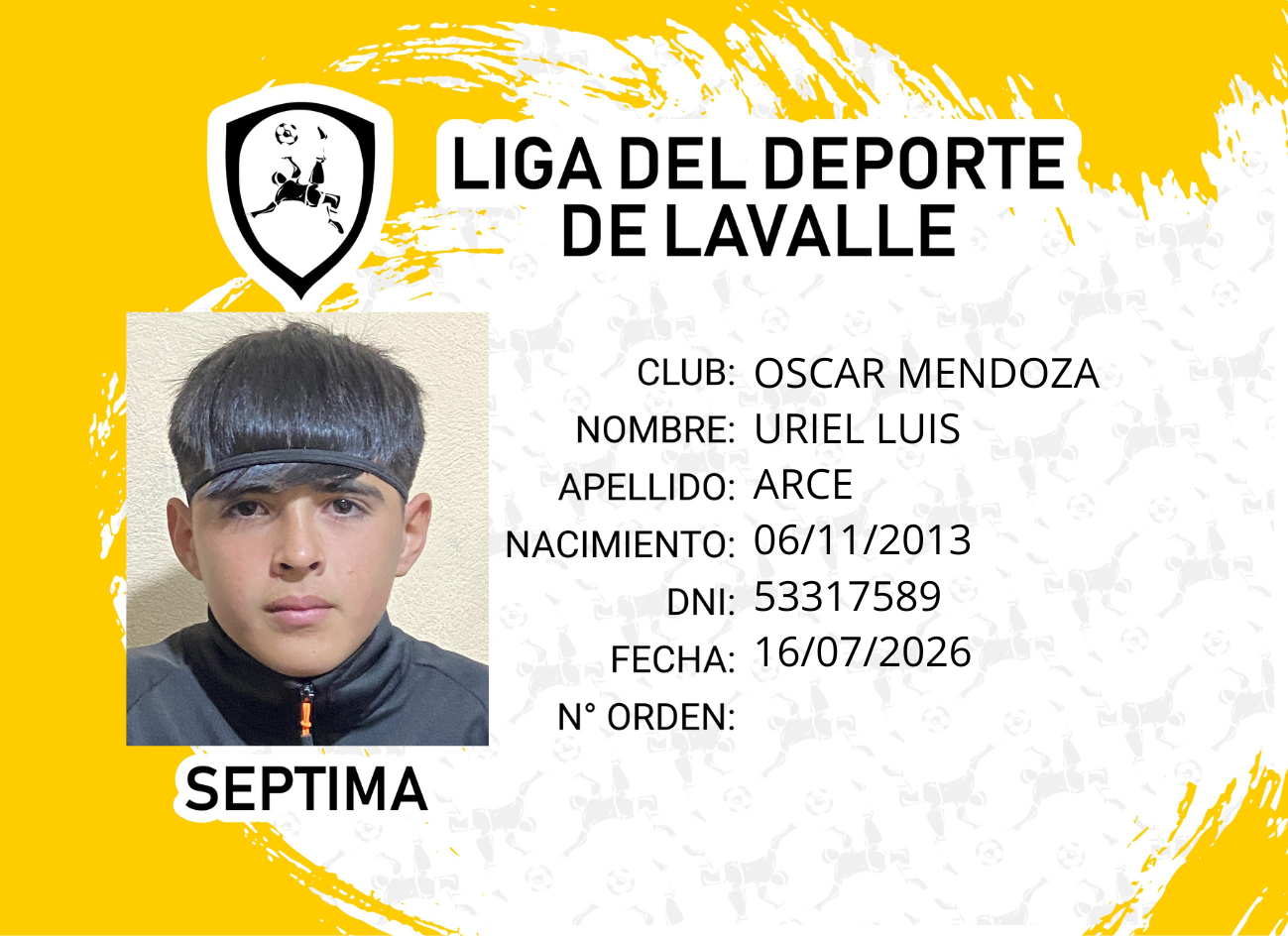 Foto carnet ARCE, URIEL LUIS