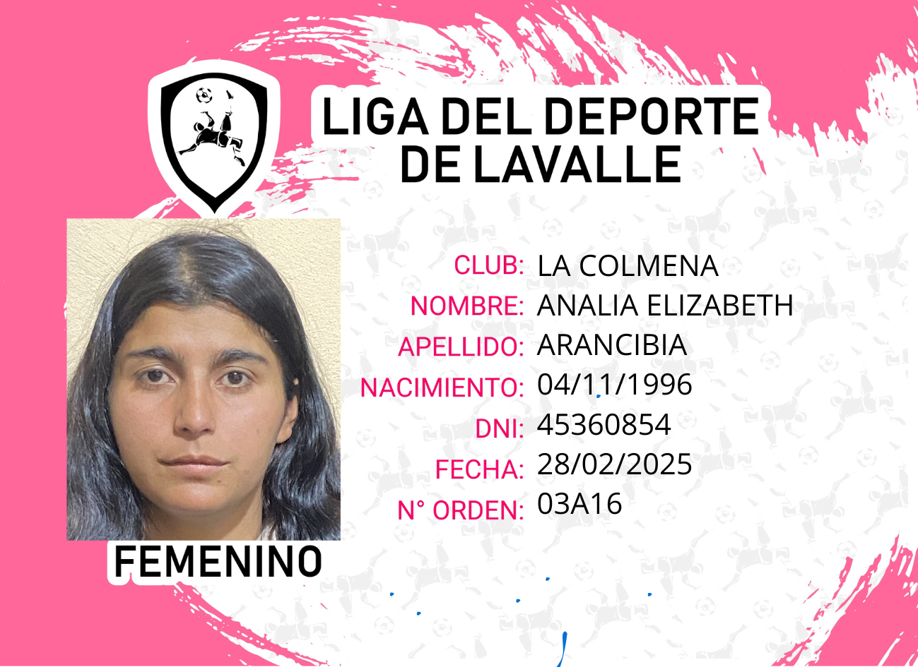 Foto carnet ARANCIBIA, ANALIA ELIZABETH
