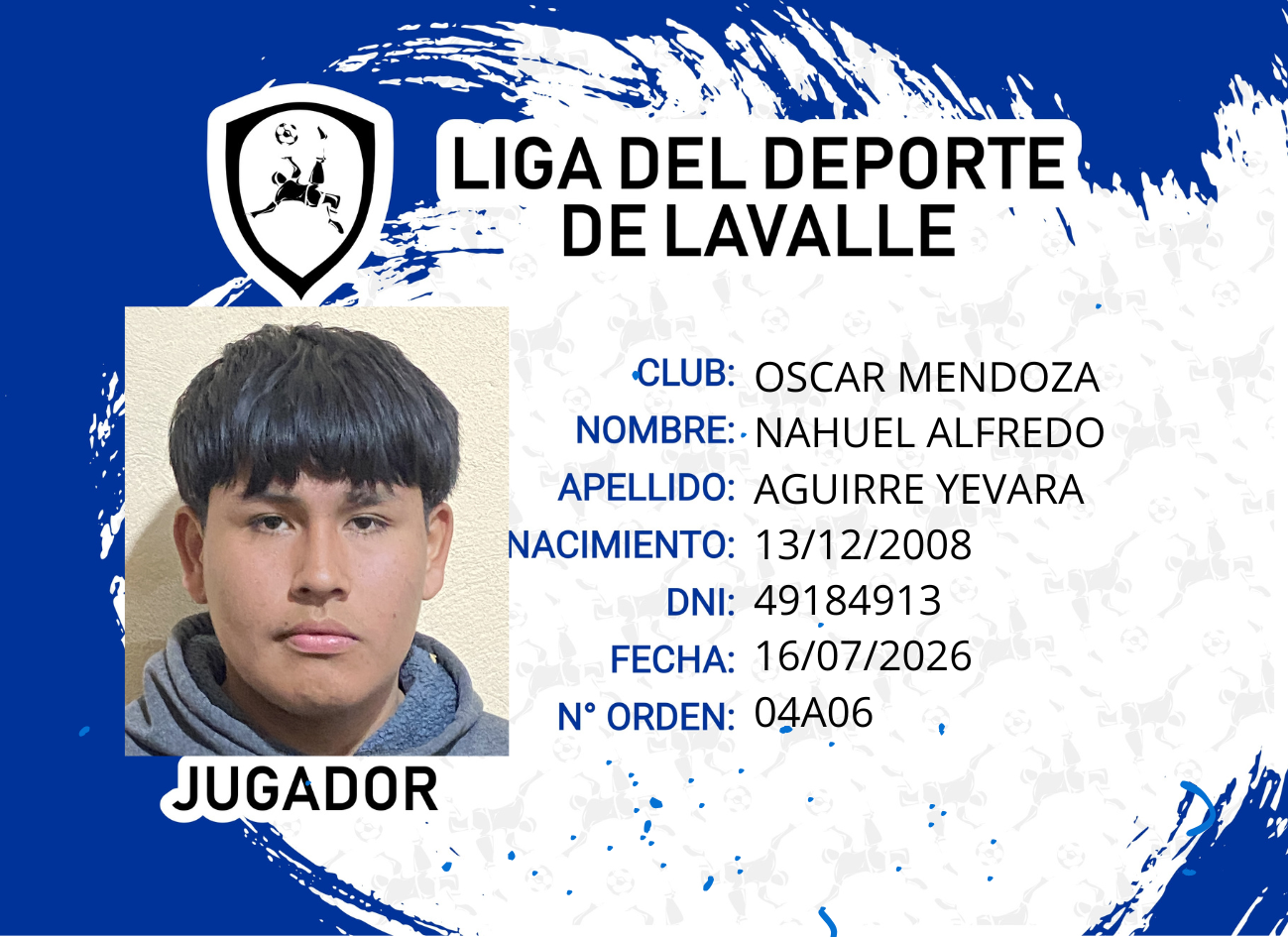 Foto carnet AGUIRRE YEVARA, NAHUEL ALFREDO
