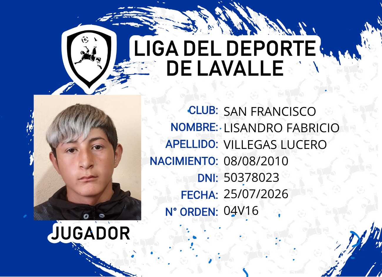 Foto carnet VILLEGAS LUCERO LISANDRO  F