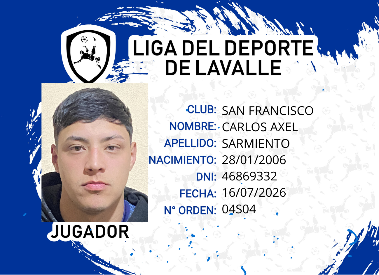 Foto carnet SARMIENTO, CARLOS AXEL