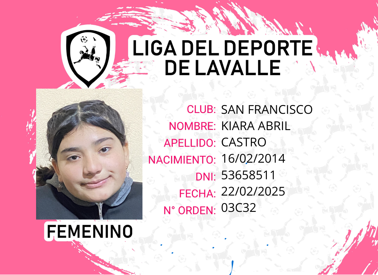 Foto carnet CASTRO, KIARA ABRIL