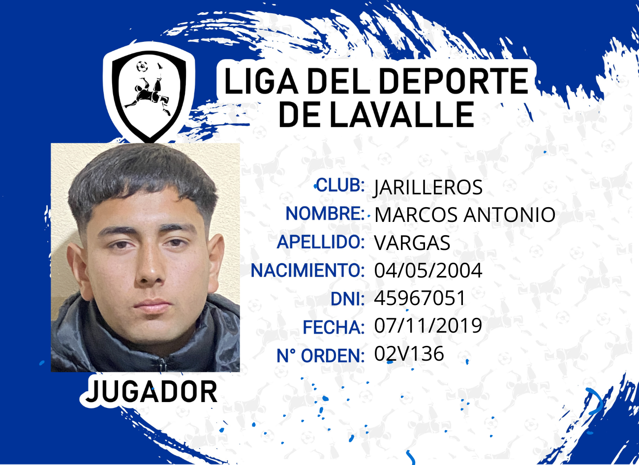 Foto carnet VARGAS, MARCOS ANTONIO