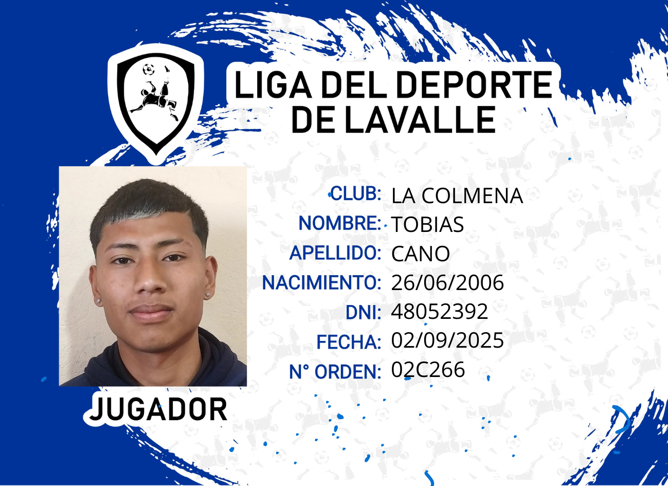Foto carnet CANO TOBIAS