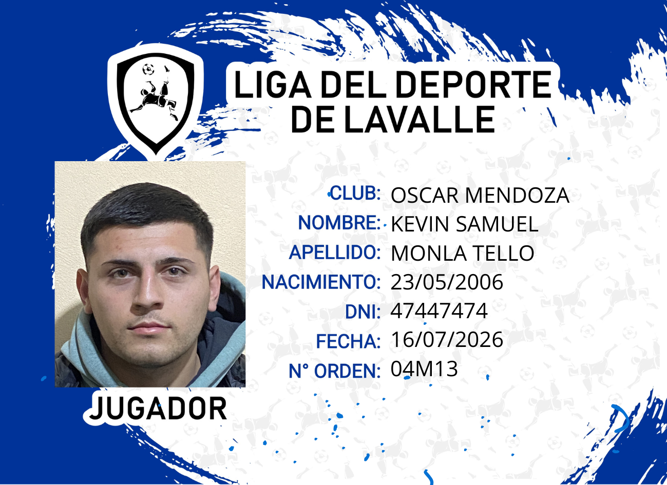 Foto carnet MONLA TELLO, KEVIN SAMUEL