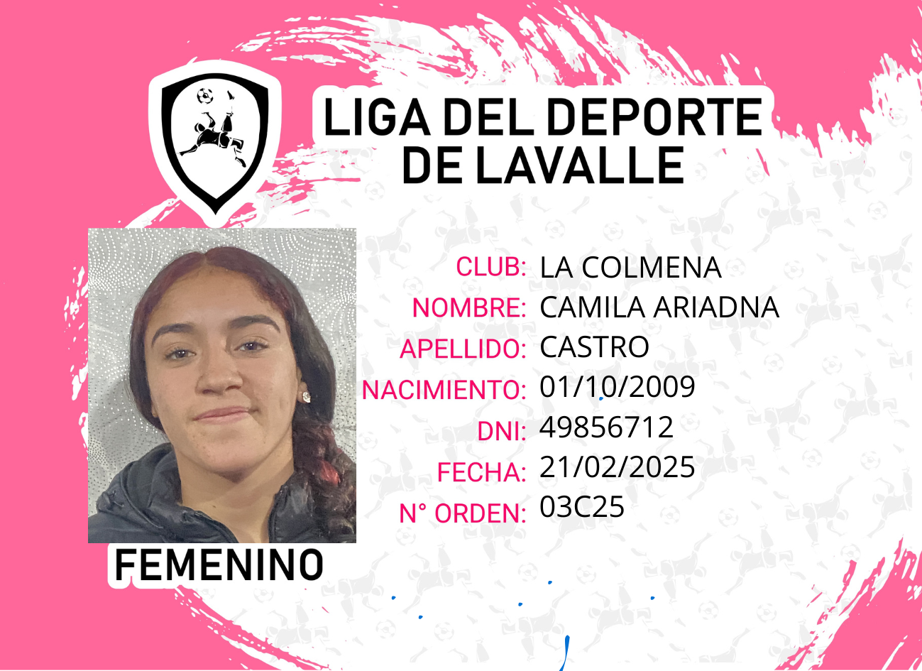 Foto carnet CASTRO, CAMILA ARIADNA
