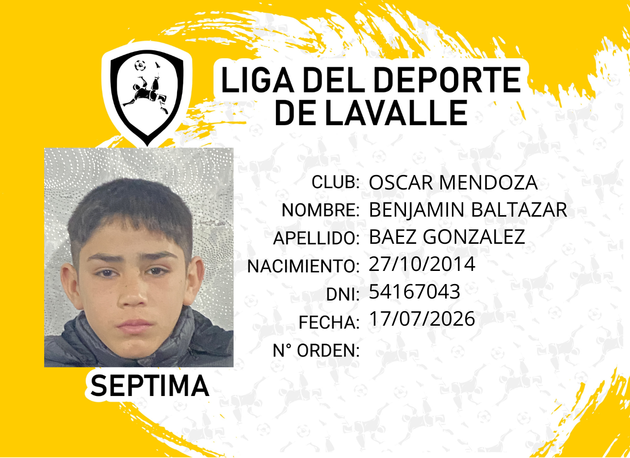 Foto carnet BAEZ GONZALEZ, BENJAMIN BALTAZAR