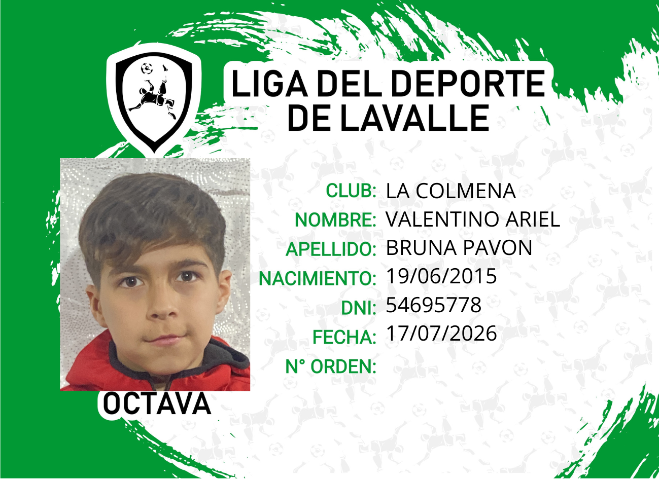 Foto carnet BRUNA PAVON, VALENTINO ARIEL
