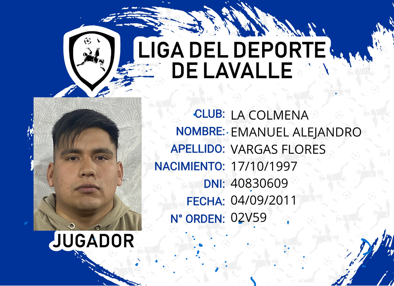 Foto carnet VARGAS FLORES, EMANUEL ALEJANDRO