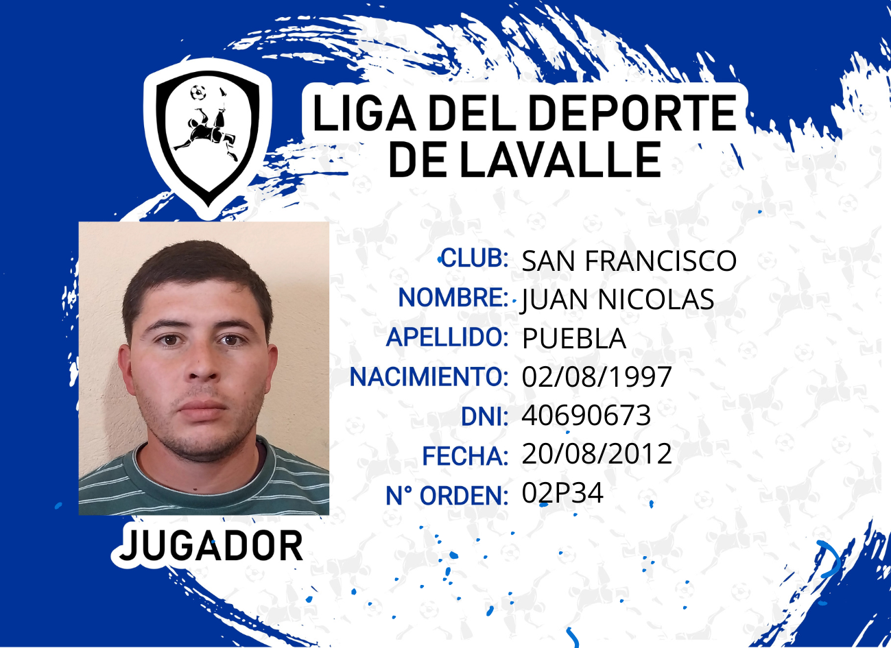 Foto carnet PUEBLA JUAN NICOLAS