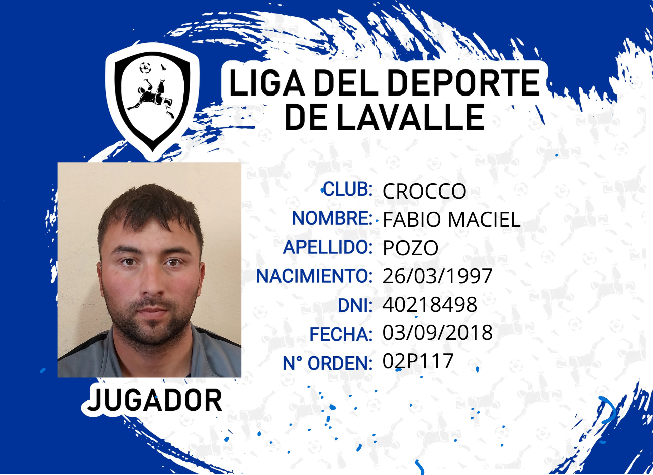 Foto carnet POZO FABIO MACIEL