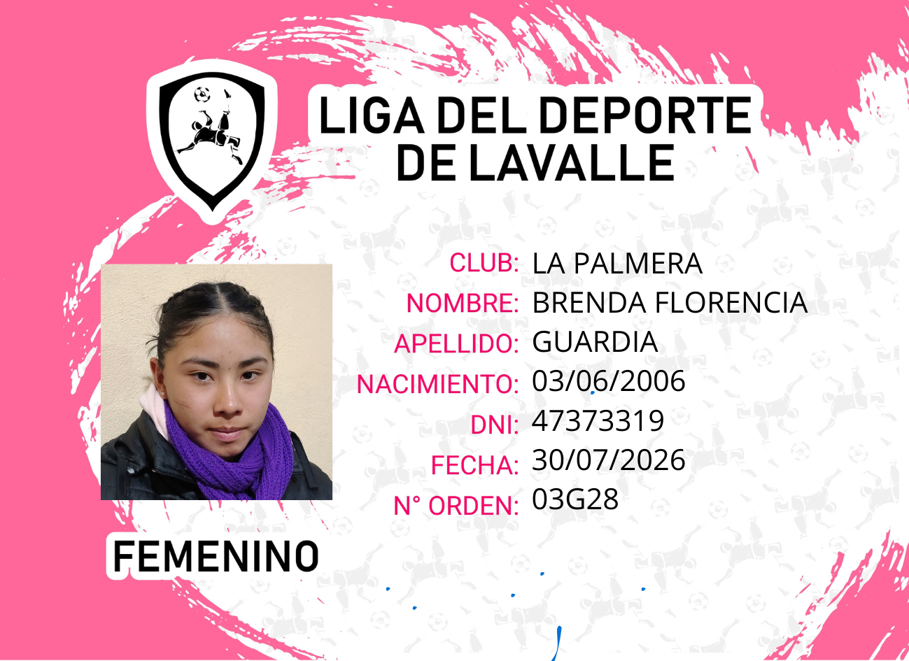 Foto carnet BRENDA FLORENCIA GUARDIA