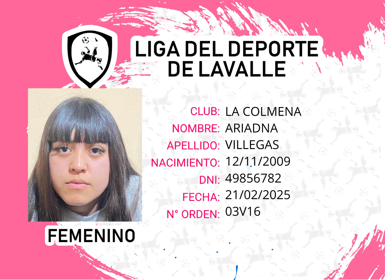 Foto carnet ARIADNA VILLEGAS