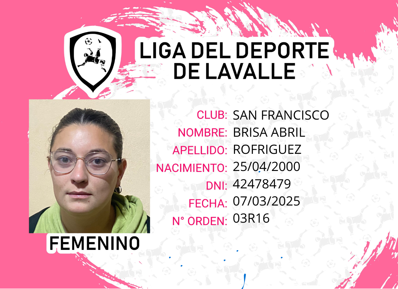 Foto carnet BRISA ABRIL RODRIGUEZ 