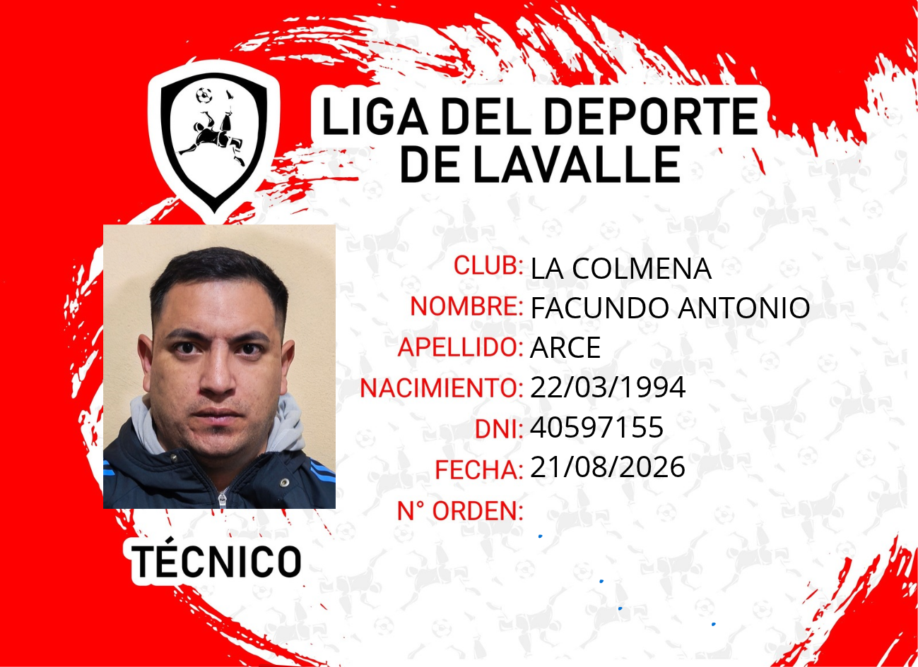 Foto carnet ARCE, FACUNDO ANTONIO