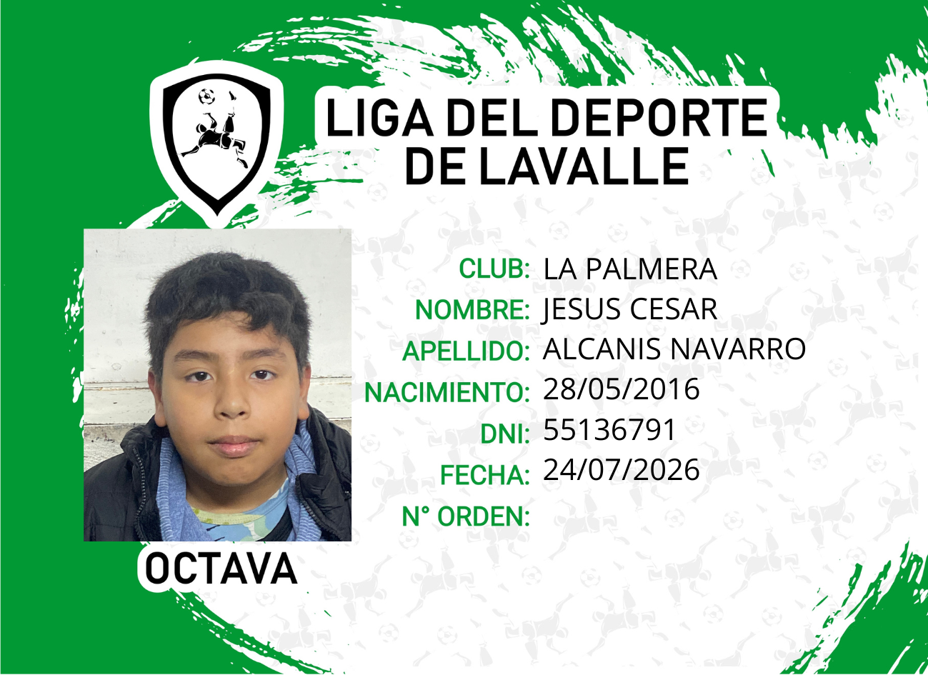 Foto carnet ALCANIS NAVARRO, JESUS CESAR