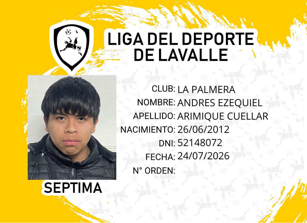 Foto carnet ARIMIQUE CUELLAR, ANDRES EZEQUIEL