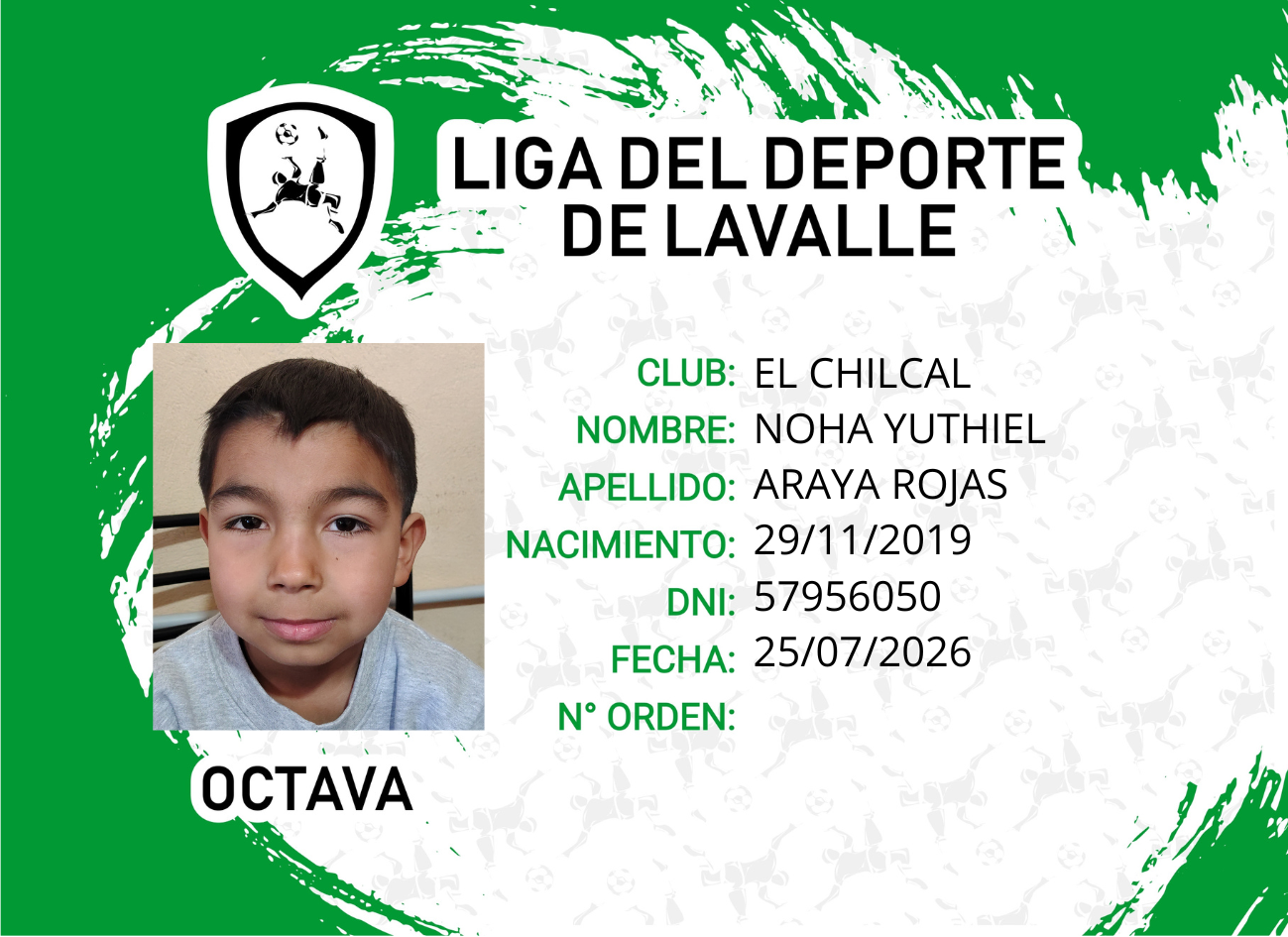 Foto carnet ARAYA ROJAS, NOHA YUTHIEL