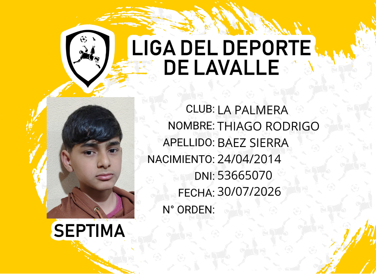 Foto carnet BAEZ SIERRA, THIAGO RODRIGO