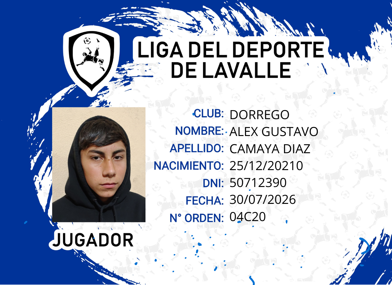 Foto carnet CAMAYA DIAZ, ALEX GUSTAVO