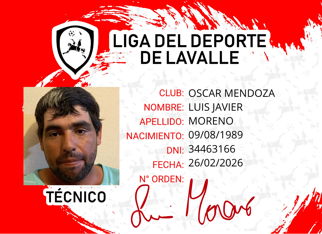 Foto carnet MORENO LUIS JAVIER