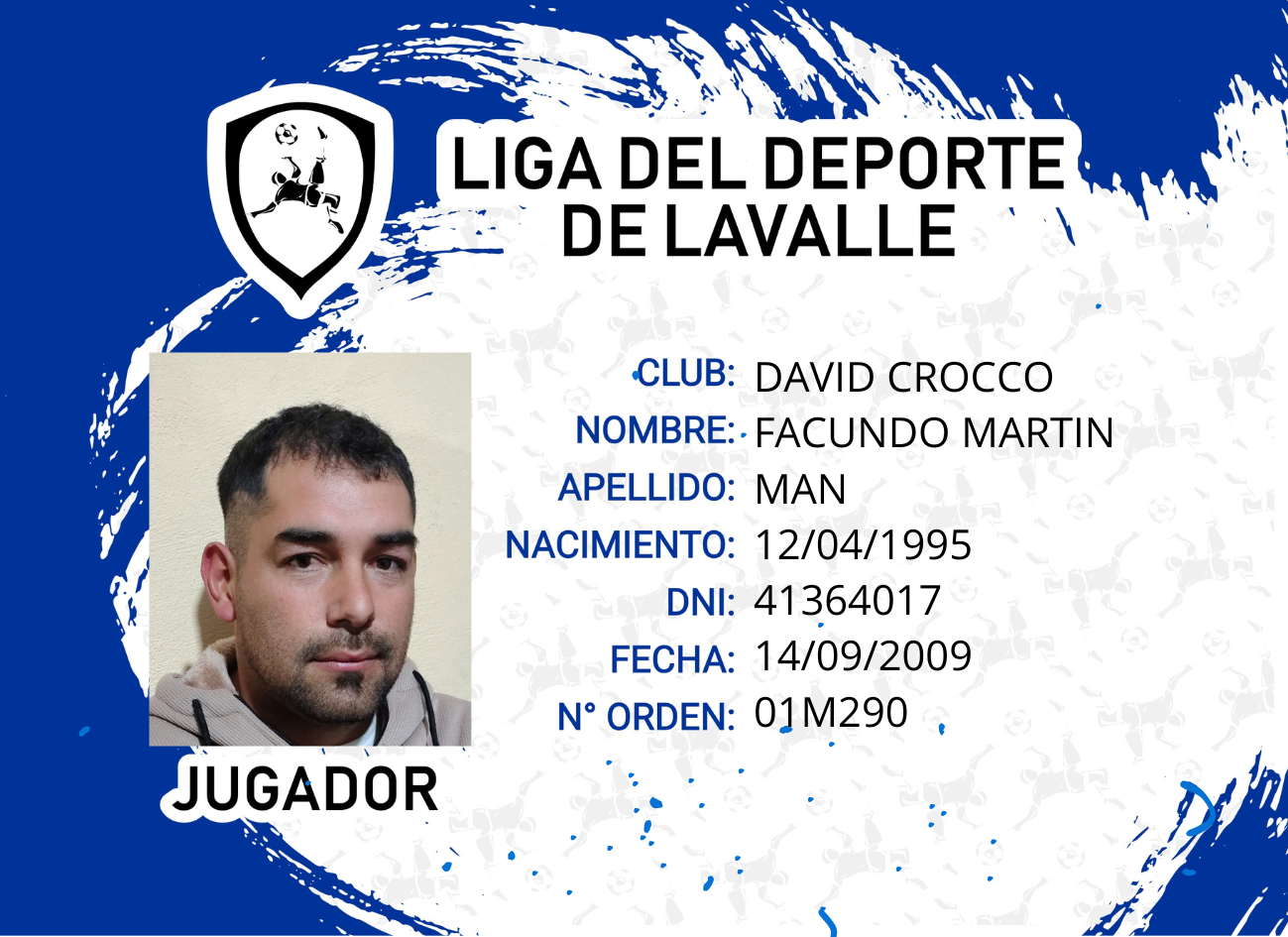 Foto carnet MAN, FACUNDO MARTIN